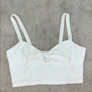white tie front crop top